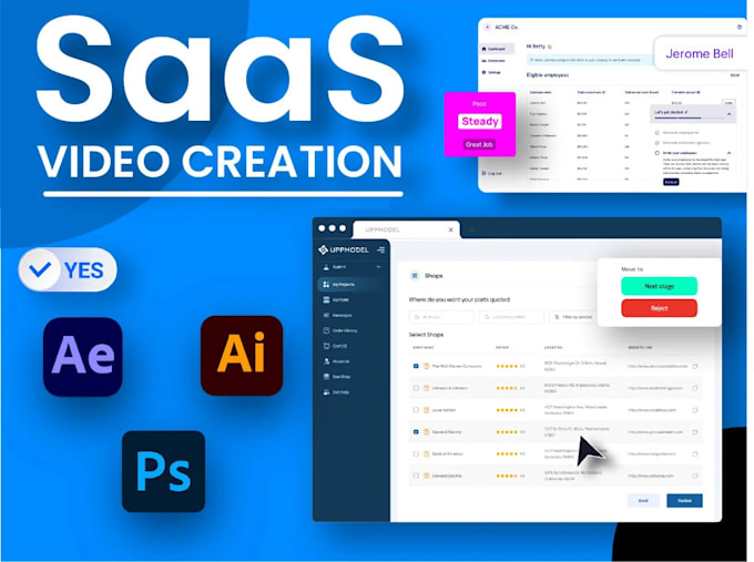 Gig Preview - Create a saas animation explainer video saas demo video with 2d and UI animation