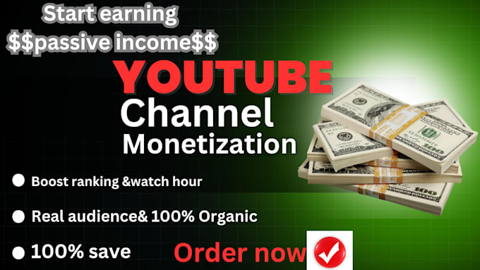 Gig Preview - Do organic youtube channel promotion,video promotion,seo channel monetization