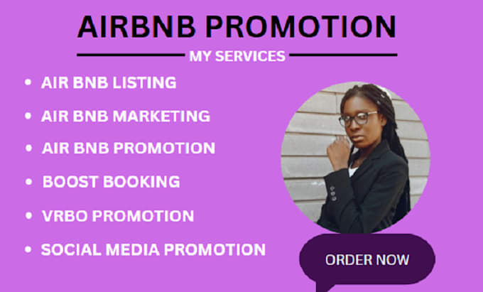 Gig Preview - Do airbnb promotion, airbnb listing, hotel booking, airbnb marketing, solo ads