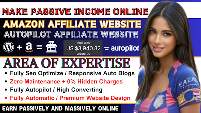 Gig Preview - Create autopilot amazon affiliate website, mlm website deign