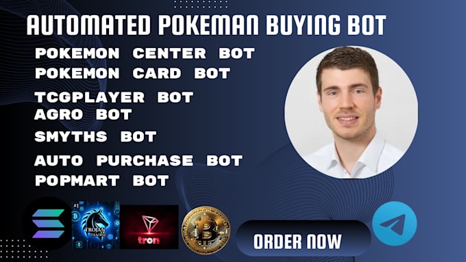 Gig Preview - Do pokeman center bot, auto buying bot, tcgplayer bot, scalping bot