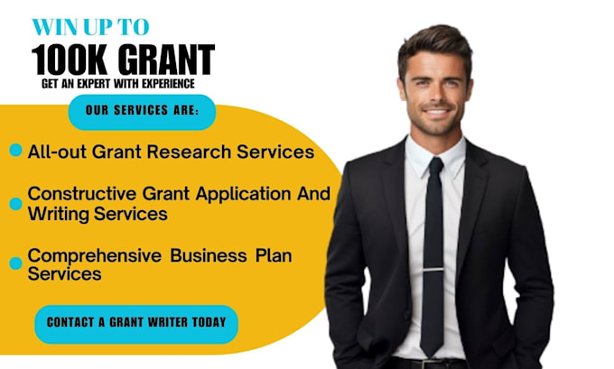 Gig Preview - Write grant proposal, research grant, apply for grant, do business plan