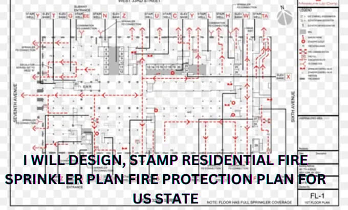 Gig Preview - Design, stamp residential fire sprinkler plan fire protection plan for us state