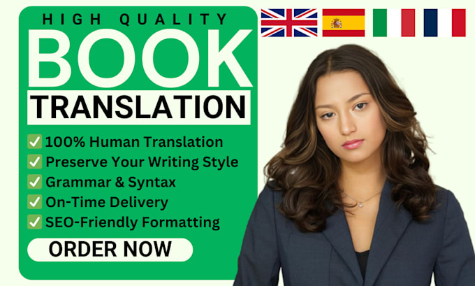 Bestseller - do a professional book translation from english to spanish french german italian