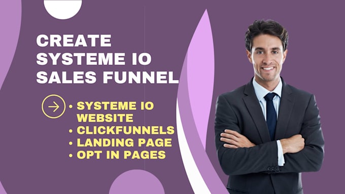 Gig Preview - Create systeme io website, systeme io sales funnel, clickfunnels landing page