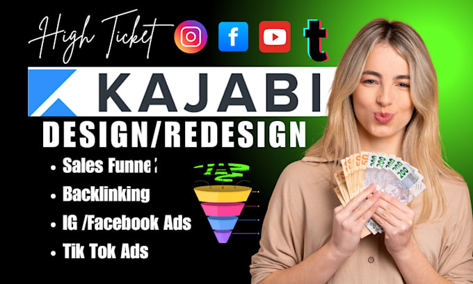 Gig Preview - Build kajabi online course website, kajabi funnel, kajabi smtp, email sequence