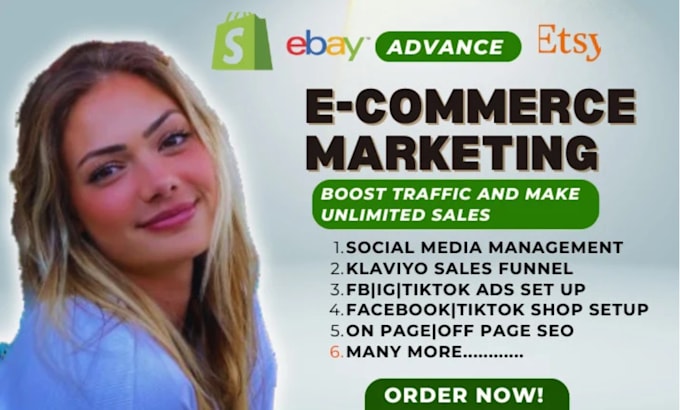 Gig Preview - Do shopify ecommerce marketing etsy ebay promotion to boost traffic and sales