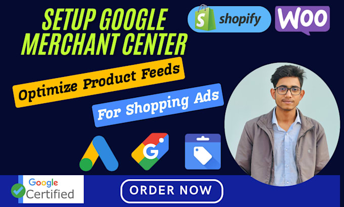 Gig Preview - Setup google merchant center and optimize product feeds for shopping ads