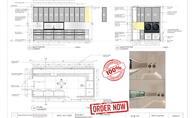 Gig Preview - Draft autocad 2d architectural floor plan drawing, elevation