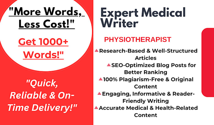 Gig Preview - Be your trusted medical writer and deliver order in 24 hours