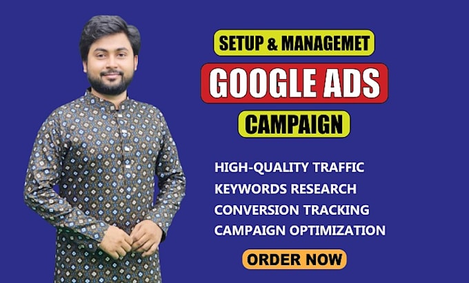 Gig Preview - Setup and manage your google ads adwords ppc campaign