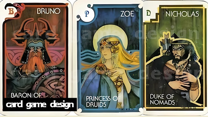 Gig Preview - Design card game art,playing card game,board game,poker,box mockup,tcg