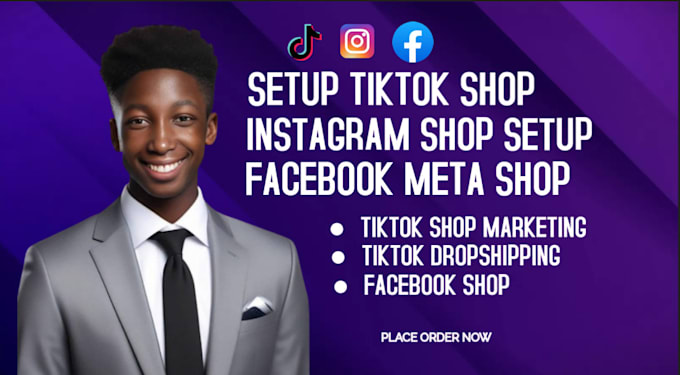 Gig Preview - Setup tiktok shop, facebook shop tiktok ads or shopify dropshipping marketing