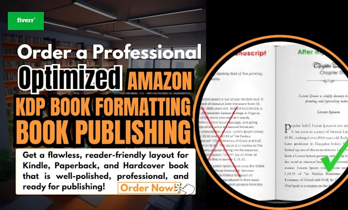 Gig Preview - Optimized amazonkdp book formatting, kindle, paperback, hardcover and publishing