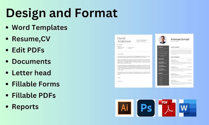 Gig Preview - Create professional ms word formatting, editing