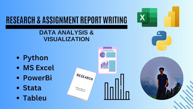 Gig Preview - Make assignment reports,research paper and articles of data analysis