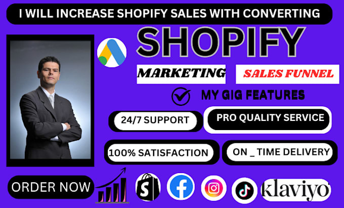 Gig Preview - Increase shopify sales shopify store marketing ecommerce marketing manager