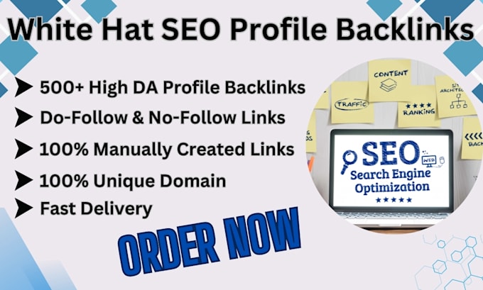 Gig Preview - Create 500 white hat SEO profile backlinks with high da