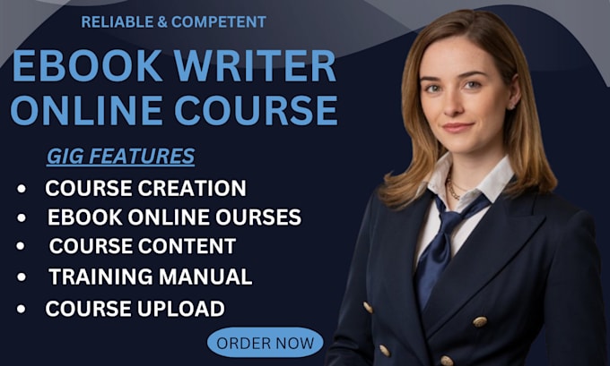 Gig Preview - Create online course content creation training manual ebook ghostwriter