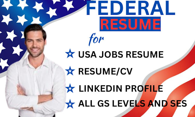 Gig Preview - Write federal resume, ses resume, usajobs, resume writing, ecqs, ptqs, ksa, mtqs