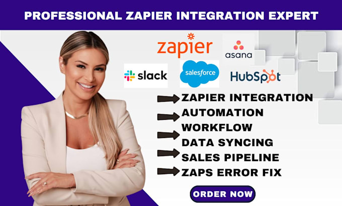 Gig Preview - Automate workflow zapier asana salesforce hubspot follow up emails integration