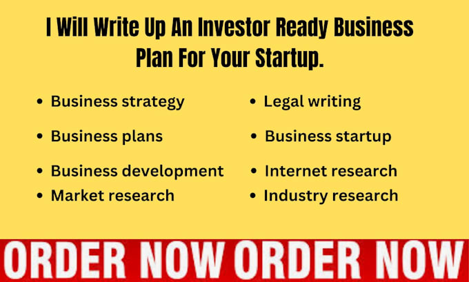 Gig Preview - Write up an investor  ready business plan for your startup