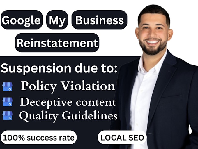 Gig Preview - Fix gmb suspension appeal gmb and reinstate google business listing suspension