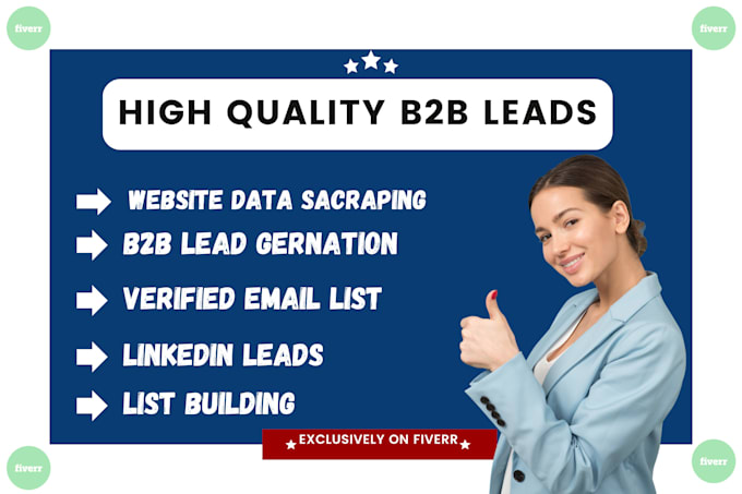 Gig Preview - Be doing data entry web scraping  and b2b lead generation