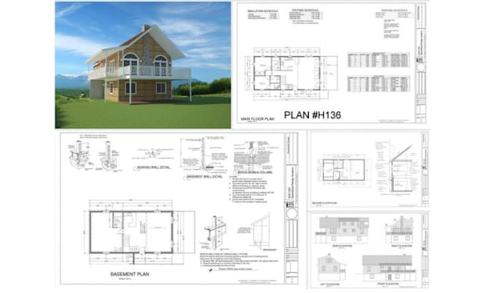 Gig Preview - Draw 2d architectural blueprint house plan building permit floor plan in autocad