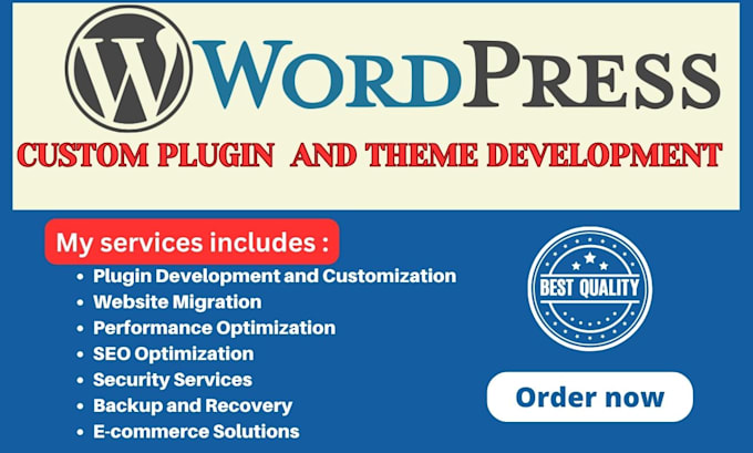 Gig Preview - Develop custom wordpress plugin, theme customization, plugin, integration