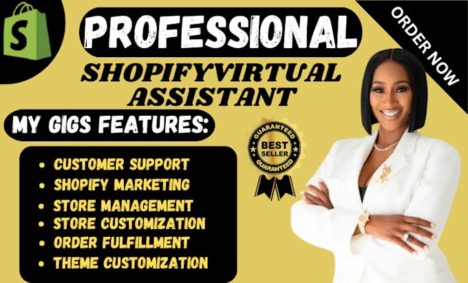 Gig Preview - Boost shopify virtual assistant shopify store sales manager or shopify marketing