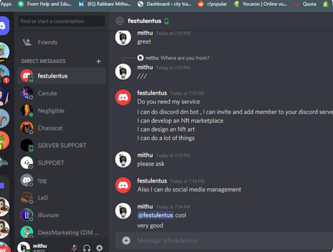 Gig Preview - Provide professional discord chatters for daily engagement discord chat crypto