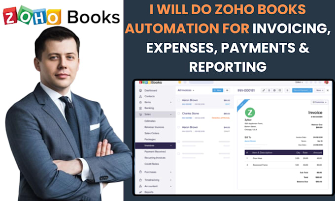 Gig Preview - Do zoho books automation for invoicing, expenses, payments, and reporting