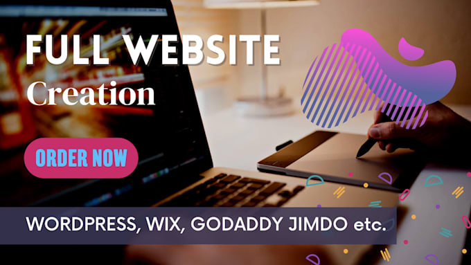 Gig Preview - Design full website creation wordpress hostinger wix godaddy bounce jimdo guesty