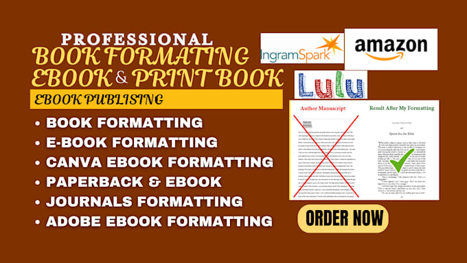 Gig Preview - Do book editing book formatting and layout design amazon kdp self publishing