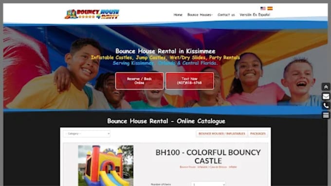 Gig Preview - Build bounce house websites party rental event website house website equipments