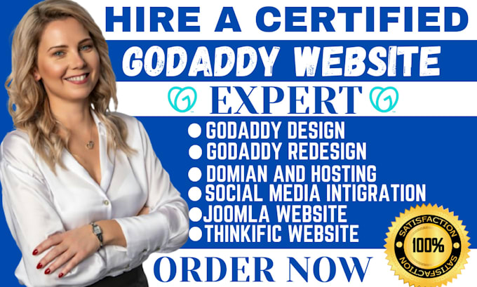 Gig Preview - Create a professional godaddy website design, godaddy website, thinkific, joomla