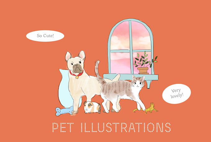 Gig Preview - Draw portrait illustrations of your pet