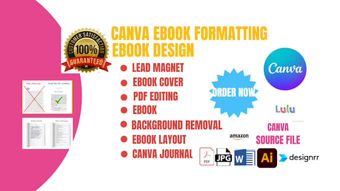 Gig Preview - Design, format canva ebook ebook formatting canva journal booklet lead magnet