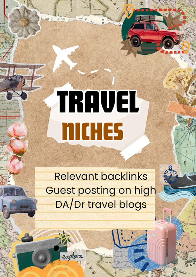 Gig Preview - Publish travel niches via high da travel backlinks on travel blogs