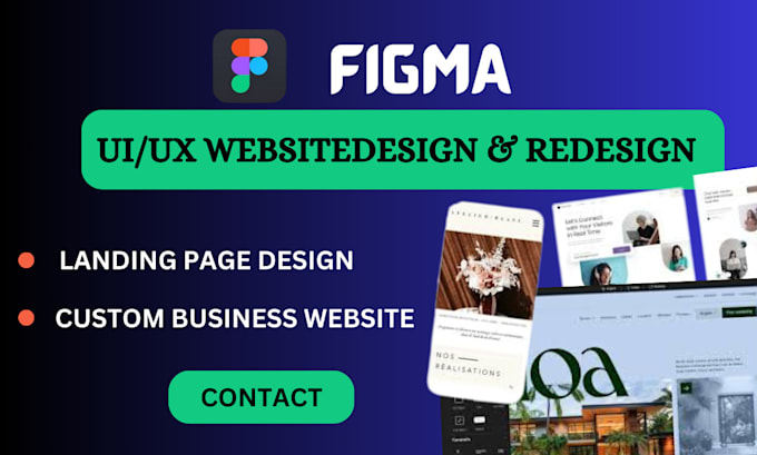 Gig Preview - Design ui ux modern figma website with landing page