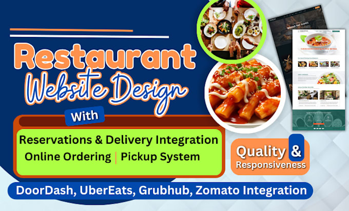 Gig Preview - Design cafe restaurant website with online ordering delivery system grubhub menu