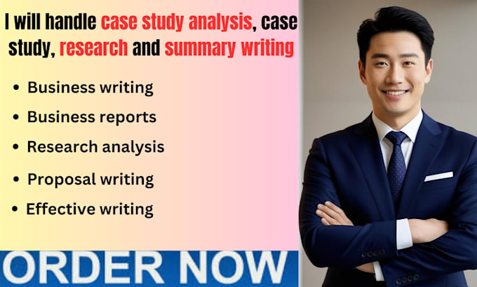 Gig Preview - Do case study, case study analysis , research and summary writing