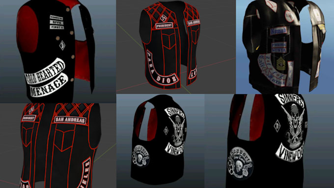 Gig Preview - Create custom fivem clothing kuttes mc, mc vest, biker clothing