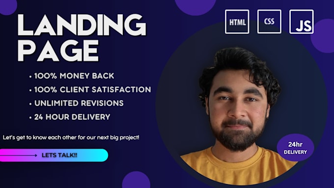 Gig Preview - Build a high converting landing page using HTML CSS and js