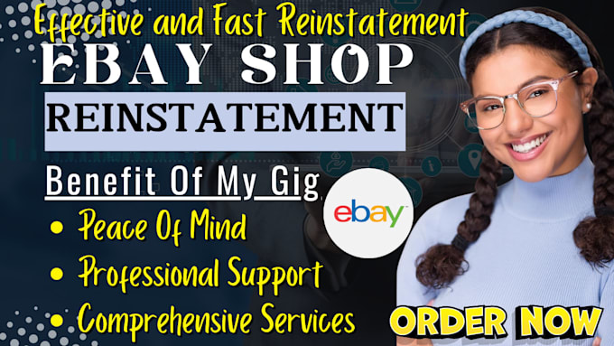 Gig Preview - Do ebay account reinstatement, ebay shop suspension, ebay listing