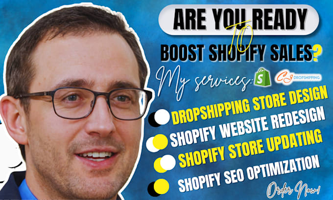 Gig Preview - Redesign shopify dropshipping store, shopify website or shopify store design