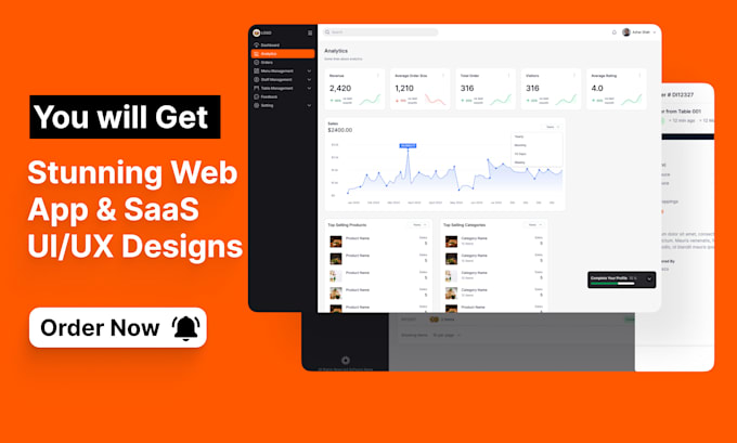 Gig Preview - Design saas app design, web app, and saas UI UX in figma