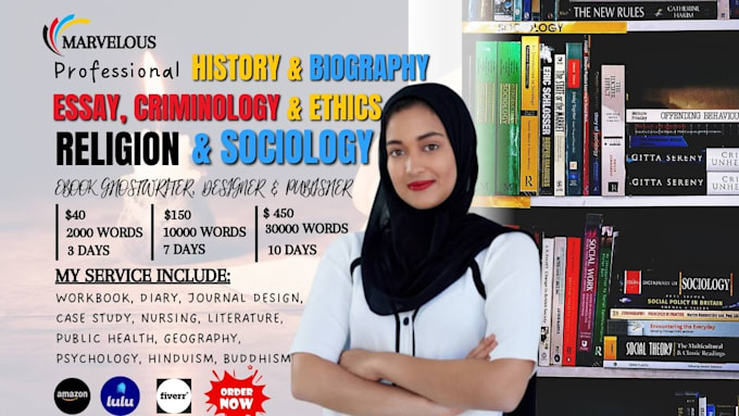 Gig Preview - History, biography, sociology, criminology, religion ebook and workbook, journal