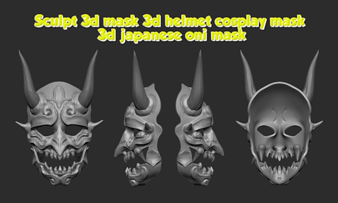 Gig Preview - Sculpt 3d mask 3d helmet cosplay mask,  3d japanese oni mask